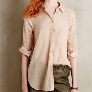 Anthropology {Holding Horses} Crochet Lace Blouse